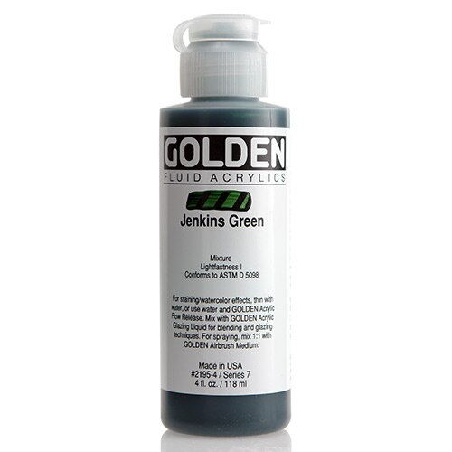 Golden, Fluid Acrylic, Paint, 4oz, Jenkins Green